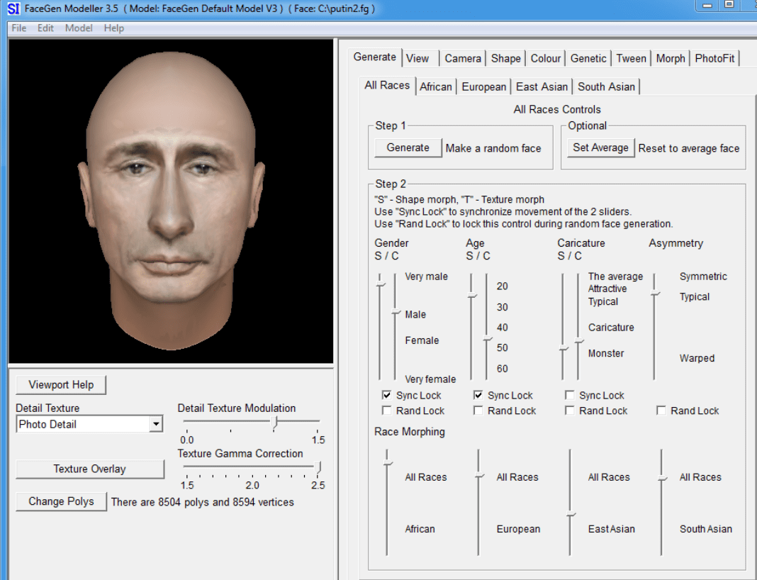 faceGen Modeller for Windows